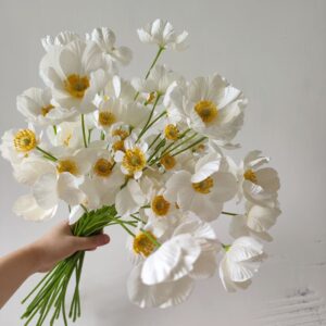 Artificial White Poppy Flowers